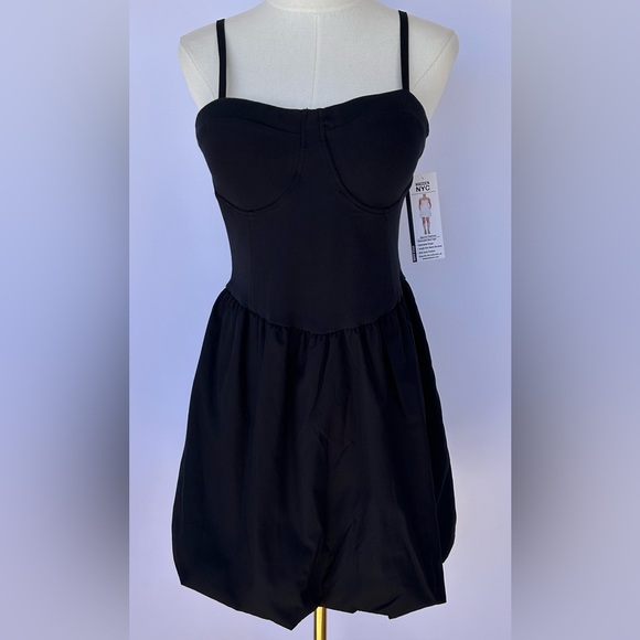 Madden Nyc Dresses & Skirts - Madden NYC Women’s Corset‎ Bubble Hem Mini Dress Adjustable Straps Black Size Lg